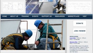 Midwest Renewable Energy Association homepage with logo obscured